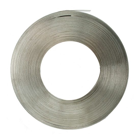 201 and 304 Stainless Steel. Lite Gauge Band. Available in 1/2” to 3/4” Widths -. 100’ to 200’